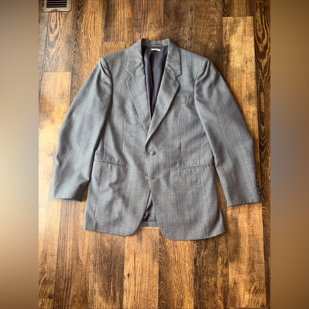 Elegant Gray Pinstripe Blazer